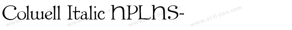 Colwell Italic HPLHS字体转换